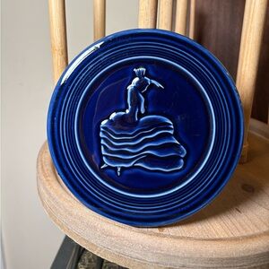 Fiestaware RETIRED COBALT Blue Spoon Rest / Trivet with Flamenco Fancer